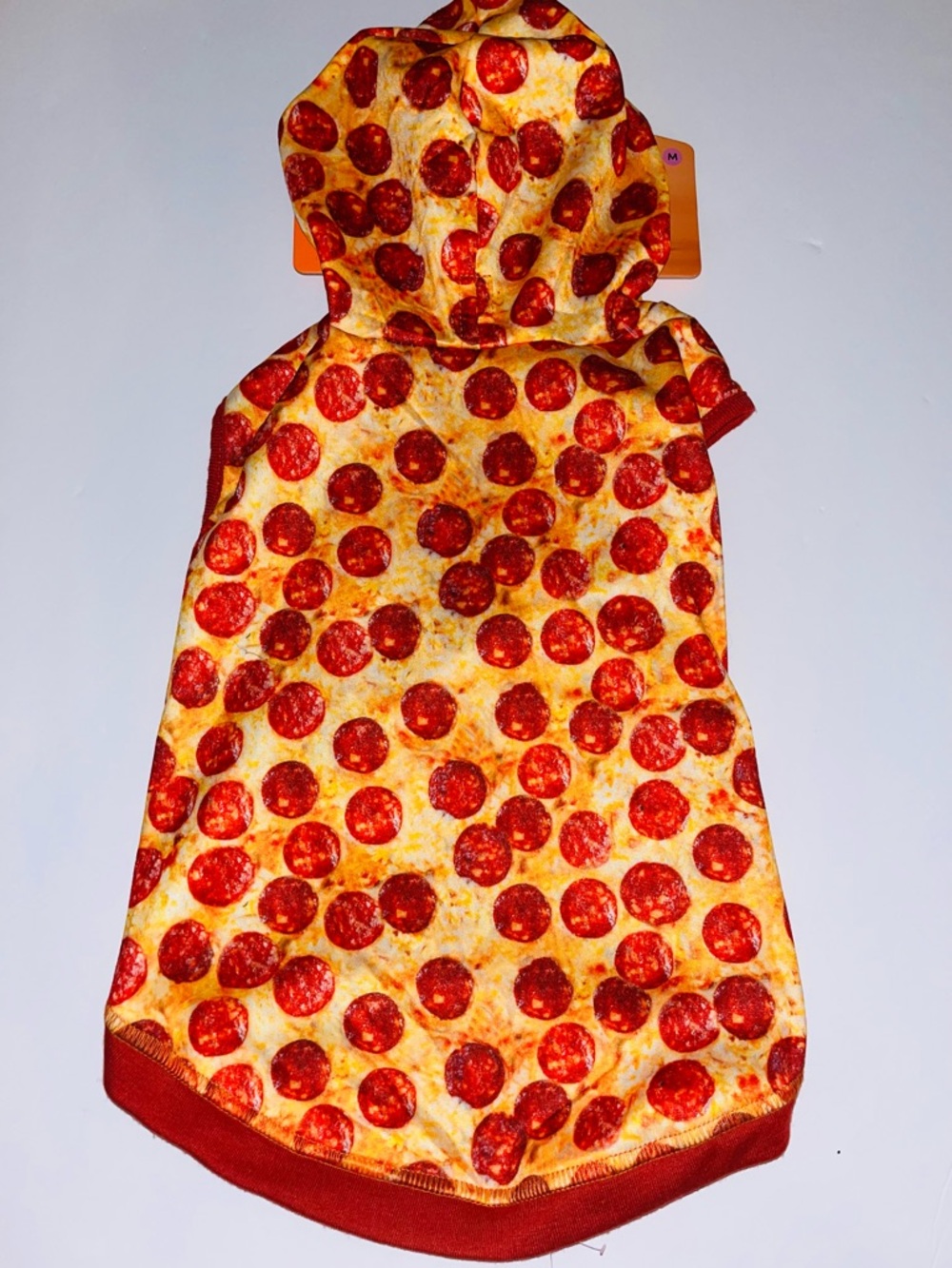 Boots & Barkley Pepperoni Pizza Dog Hoodie - Red, Yellow
